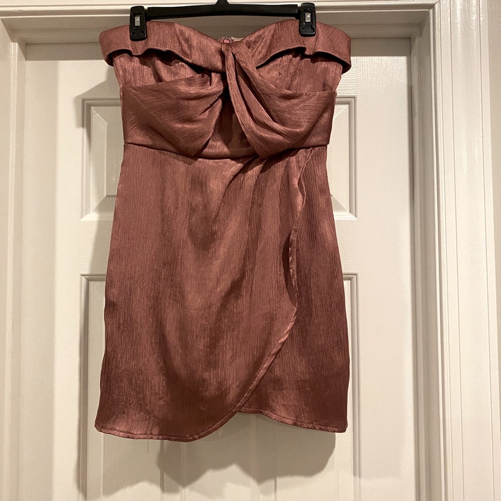 Silk Material Strapless Dress Romper